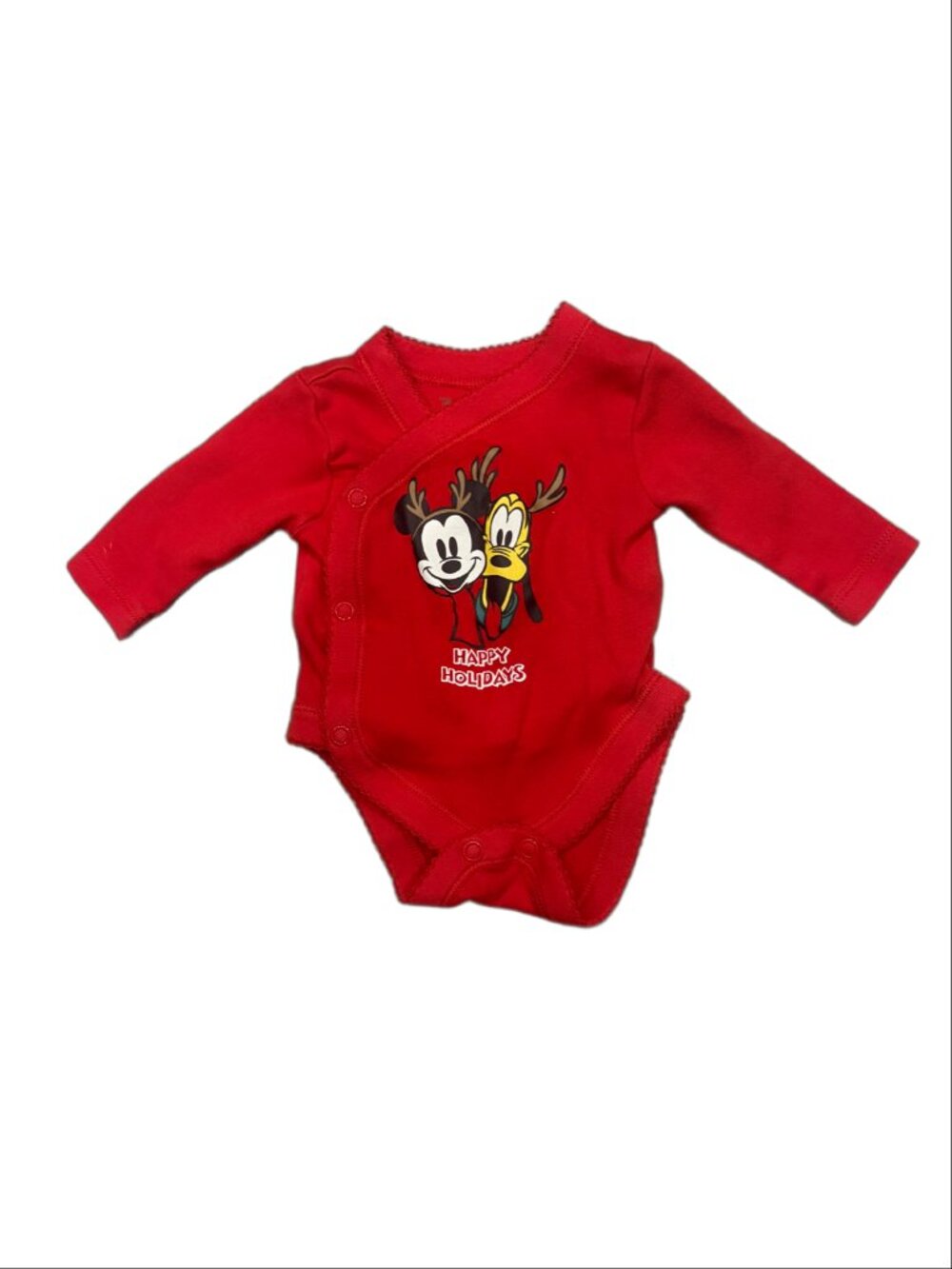 Disney Baby Primark Mickey Mouse & Pluto Holiday Wrap Bodysuit (Tiny Baby)